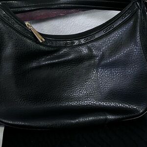 Black Textured Shoulder Bag
